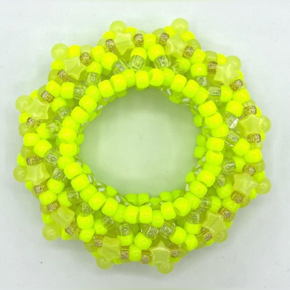 ❌SOLD❌ ☀️”Neon Sun” Custom 3D UFO PLUR Rave Kandi Cuff
